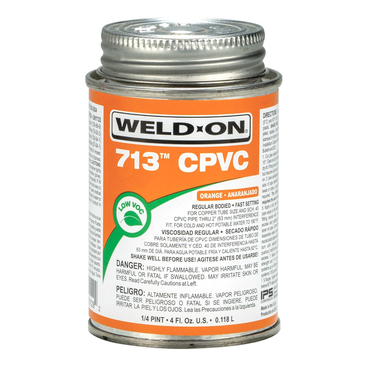 Weld-On 713 CPVC Cement – Fast-Setting, Low VOC, Regular Bodied, Industrial & Residential Use