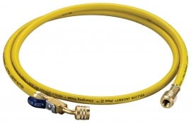 Yellow Jacket 30460 5-Foot Nylon Charging Hose with Ball Valve, A2L Compatible