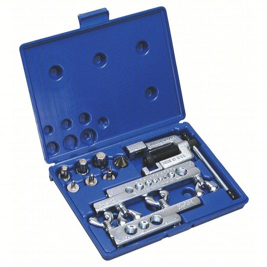 Yellow Jacket 60440 Flaring and Swaging Tool Kit – Self-Centering, 3/4 in Flare, 3/16 to 3/4 in Swage Sizes, Single 45° Flare