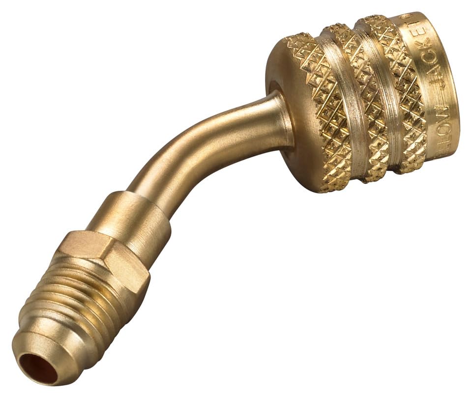 Yellow Jacket 19180 A2L Adapter for Left-Handed A2L Refrigerant Tanks (Adapter ¼" LH FFL to ¼" RH MFL, 45°)