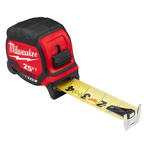 Milwaukee Magnetic Tape Measure – Heavy-Duty Nylon Bond Blade with Dual-Side Markings