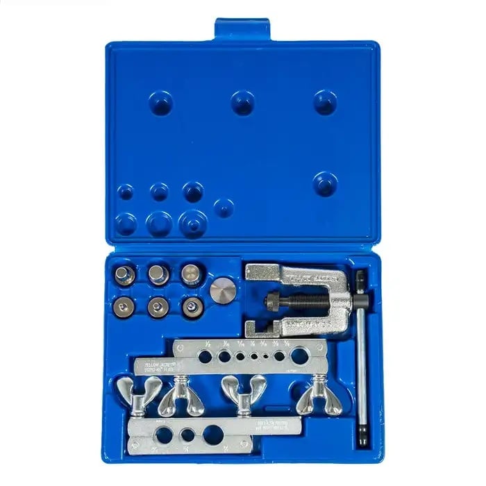 Yellow Jacket 60440 Flaring and Swaging Tool Kit – Self-Centering, 3/4 in Flare, 3/16 to 3/4 in Swage Sizes, Single 45° Flare