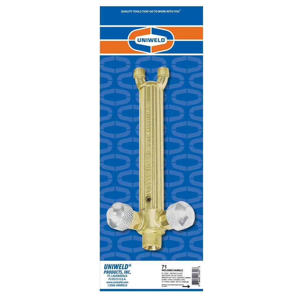 Uniweld Welding Handle with Hose Connection and Front Valves 71