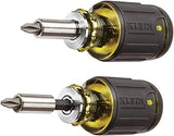 Klein Tools 32308HD Multi-Bit Stubby Screwdriver Set, Impact-Rated 12-in-1 Adjustable Magnetic Tool with Phillips, Slotted, Square Bits and Flip Nut Drivers