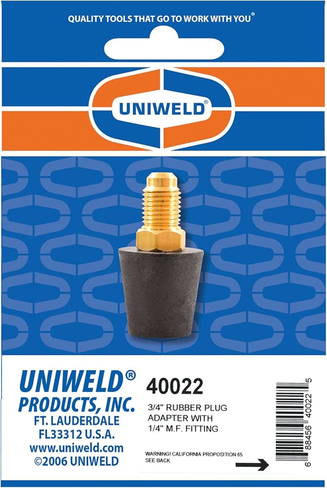 UNIWELD - 3/4 Rubber Plug Adapter with 1/4