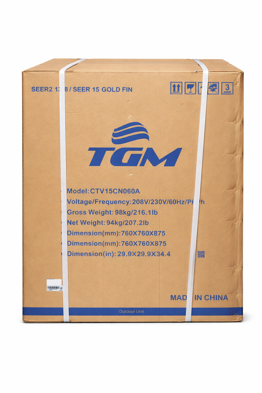 TGM 5 Ton 13.8 SEER2 Condensing Unit – 220V R‑410A (Model T16CTV15CN060A)