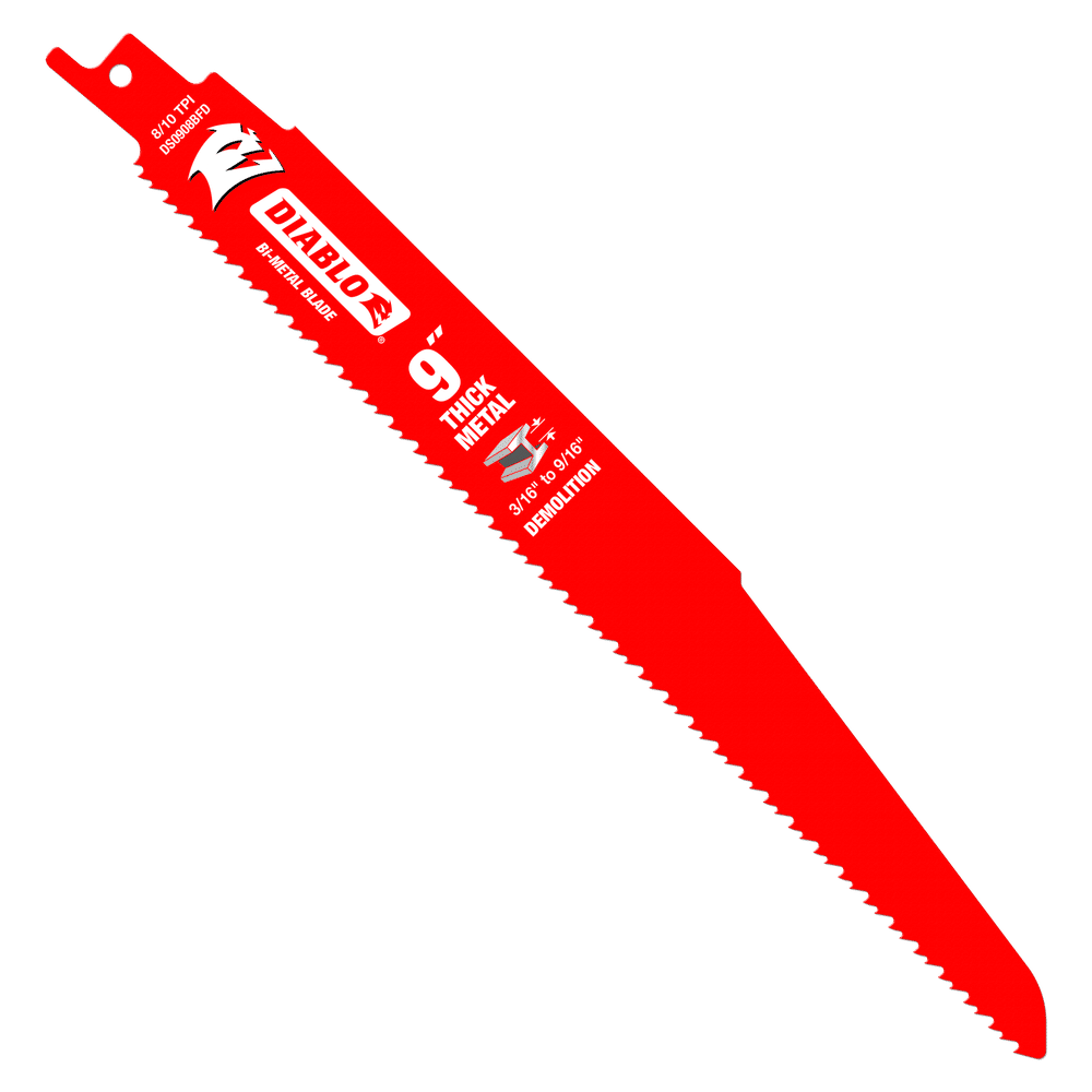 Diablo Bi-Metal Recip Blade for Thick Metal/Demolition 9" 8/10TPI