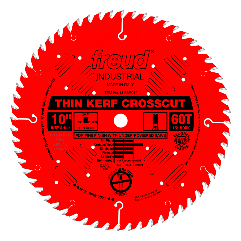 Freud LU88R010 10" Thin Kerf Fine Finish Crosscut Blade