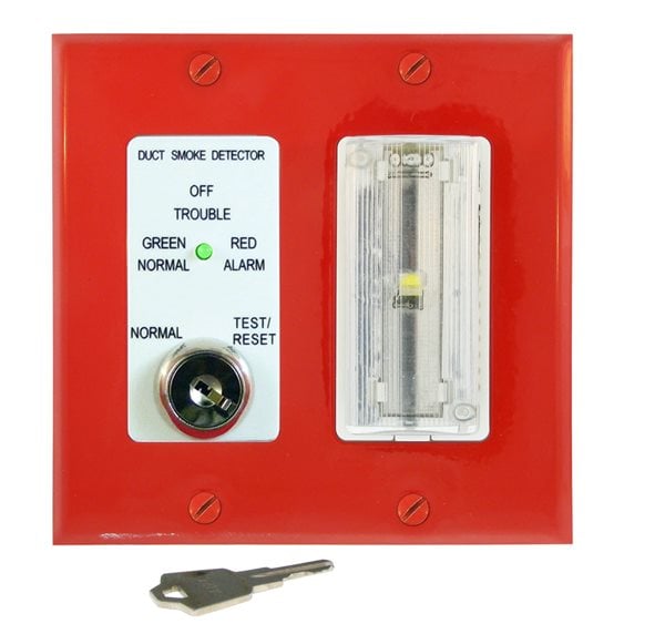 MSR-50RKAV/W/C Smoke Detector Remote Accessory – Key Test Station with Strobe & Sounder, White Double Gang Plate