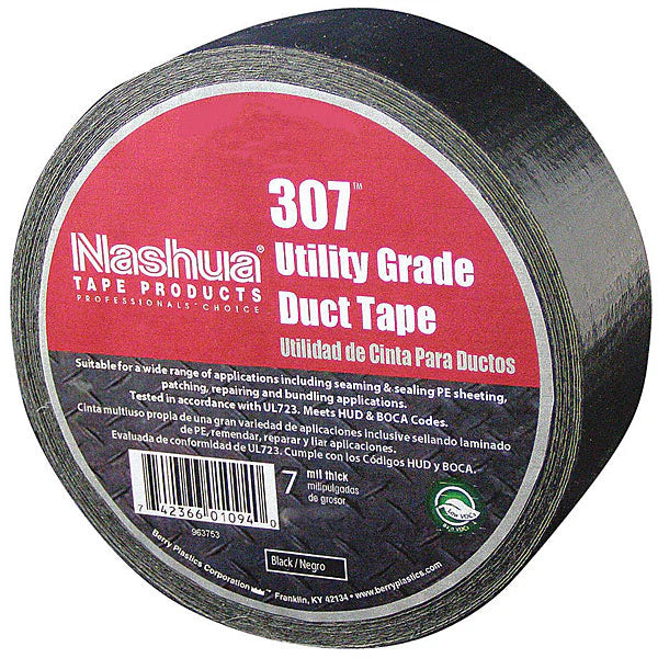Nashua 307 Utility Grade Duct Tape – Black, 48mm x 55m (1256721)