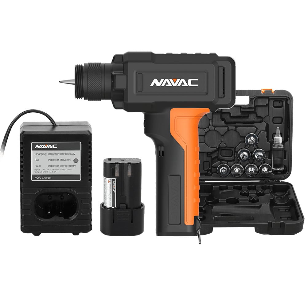 NAVAC NTE11L BreakFree Power Tube Expander Kit 3/8" to 1-1/8" OD with Battery Charger and Case
