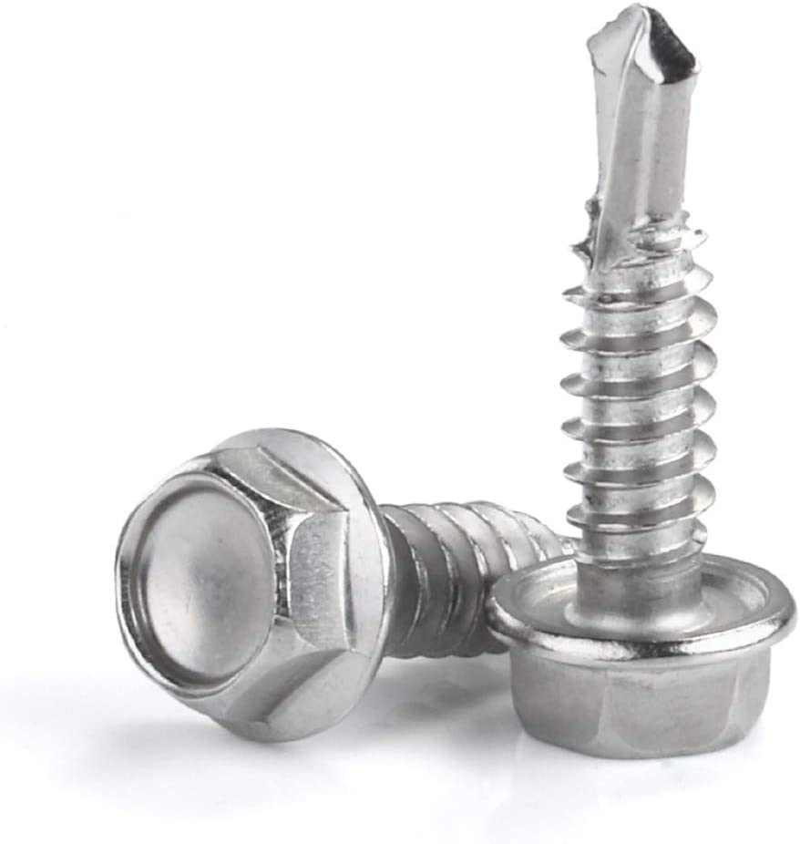 HTK10-0.75 – #10 x 3/4″ Zinc-Plated Hex Washer Head Self-Drilling Screw | 5/16″ Hex Drive | Sold Individually