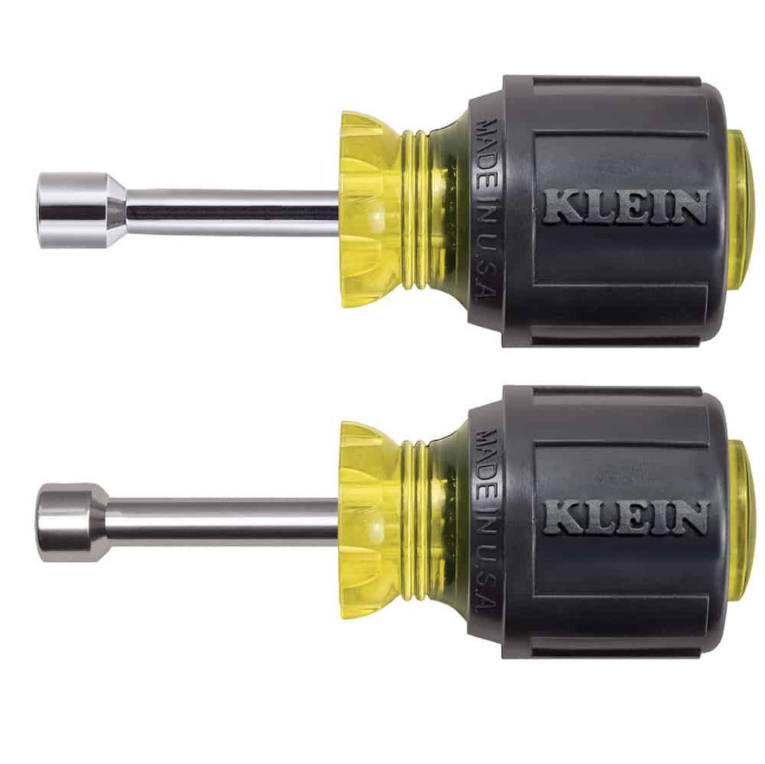 Klein Tools 610M 1-1/2" Magnetic Stubby Nut Driver, Set of 2 (1/4" & 5/16")