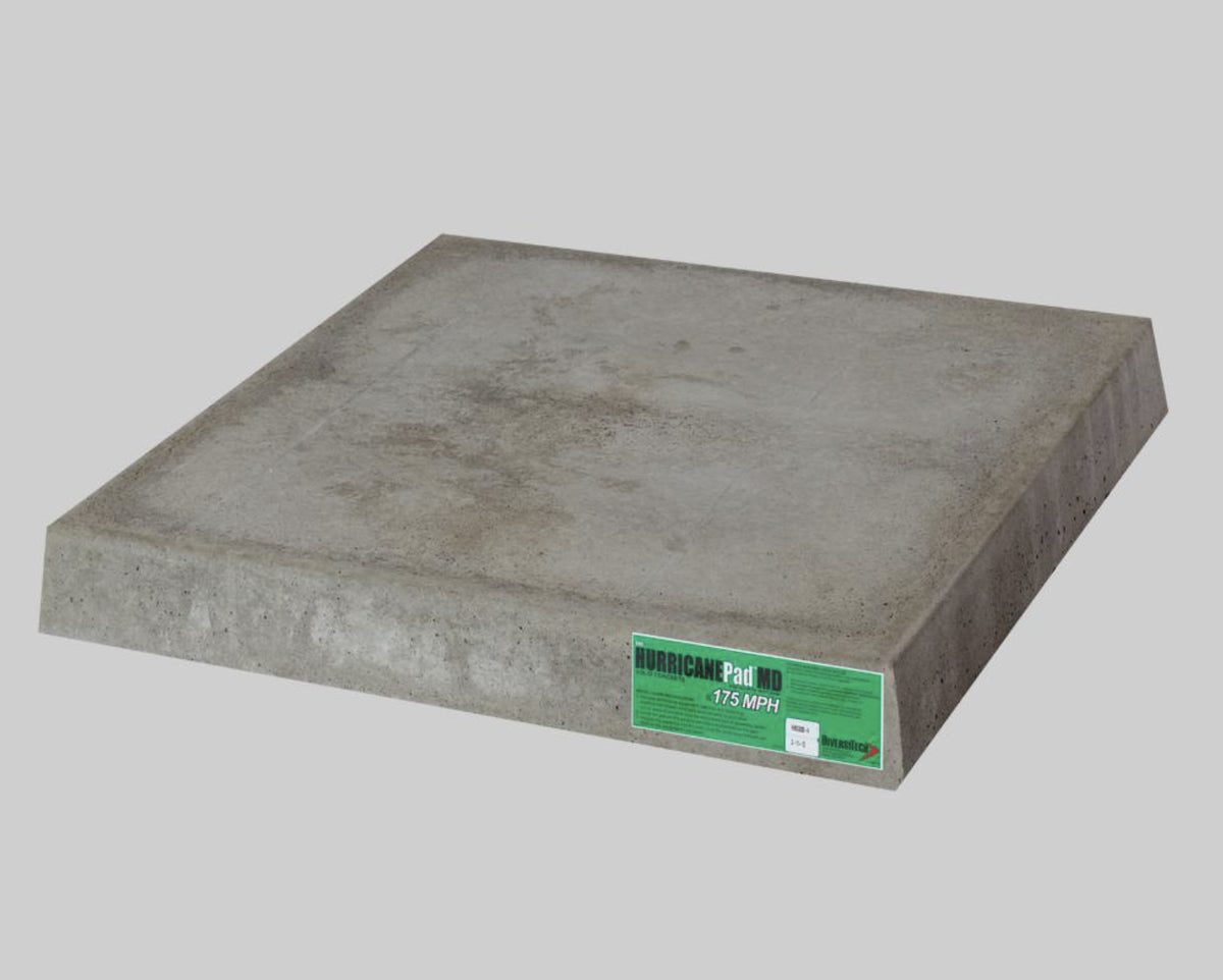 DiversiTech® Hurricane Pad Miami Dade Code Compliant 30X30X4 Solid Concrete