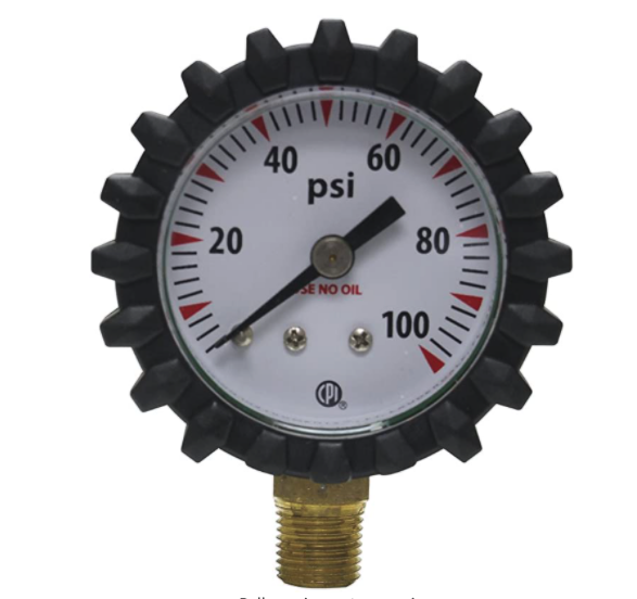 Uniweld G49D Oxy 1 1/2" 100 PSI Gauge Oxygen Replacement Delivery Gauge with Protective Rubber Gauge Boots