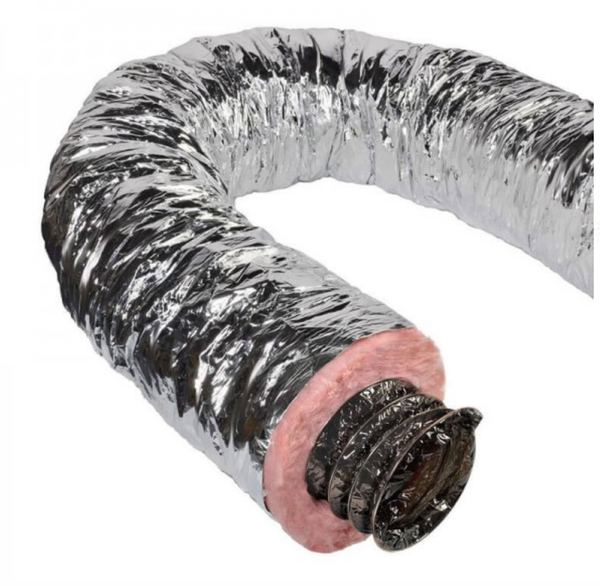 Quiteflex 8" R6 Insulated Flexible Duct with Metalized jacket