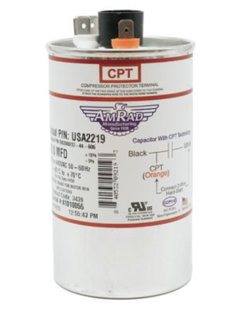 American Radionic Run Capacitor USA2219 – 60 µF, 370/440V, Round Motor Run Capacitor