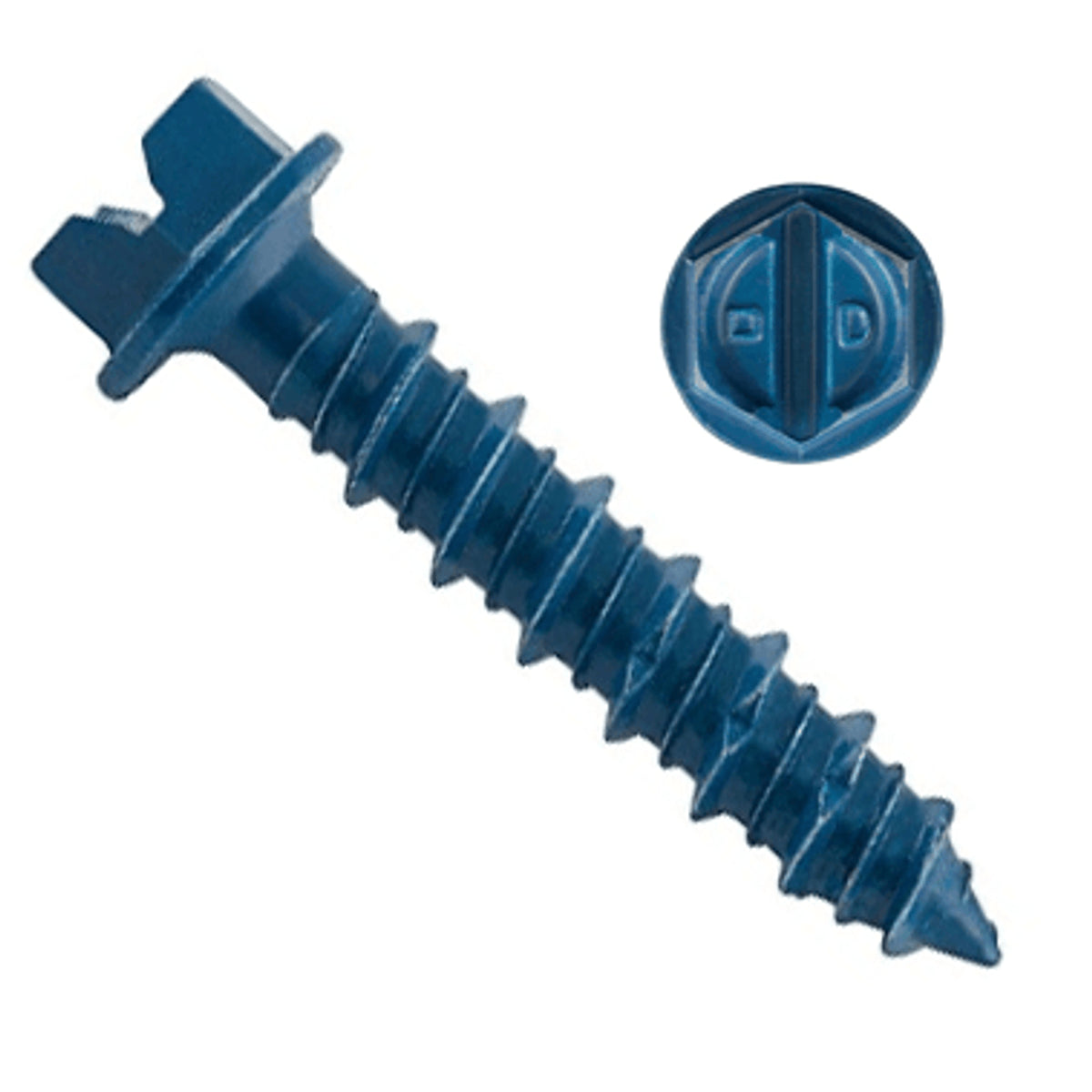 DeWalt Ultracon+ 1/4" x 1-3/4" Blue Hex Washer Head Concrete Screw Anchor DFM12722