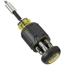 Klein Tools 32308HD Multi-Bit Stubby Screwdriver Set, Impact-Rated 12-in-1 Adjustable Magnetic Tool with Phillips, Slotted, Square Bits and Flip Nut Drivers