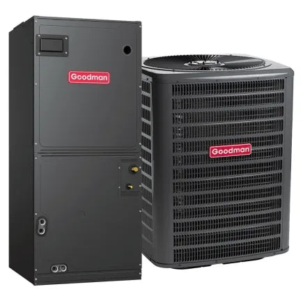 Goodman 3 Ton R-32 Condenser GLXS4MA36 Scroll 14.3 SEER2 Air Conditioning System Bundle with Air Handler and optional 7 kW Heater Kit