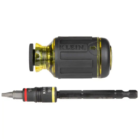 Klein Tools 32308HD Multi-Bit Stubby Screwdriver Set, Impact-Rated 12-in-1 Adjustable Magnetic Tool with Phillips, Slotted, Square Bits and Flip Nut Drivers