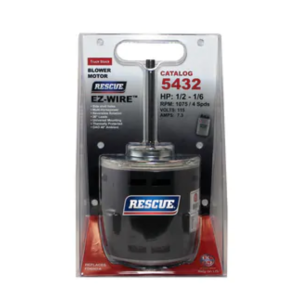 Rescue® EZ-Wire™ Blower Motor 1/2-1/6 w/ Capacitor 1075 RMP (115v) - Image 1