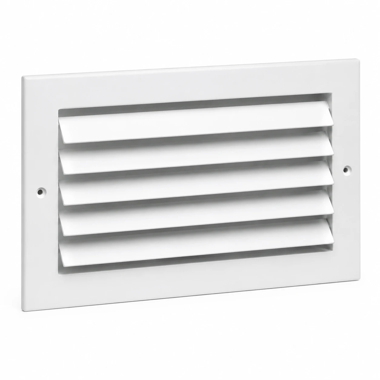 White 18 x 8 ceiling air grille with horizontal louvers for HVAC ventilation