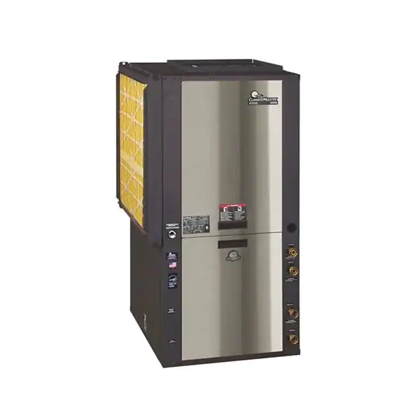 ClimateMaster 1.5 Ton water source heat pump model C41SCT018AGCX0S0PB with left return and R454B refrigerant